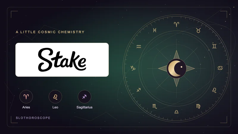 Stake logo in a mystical zodiac frame