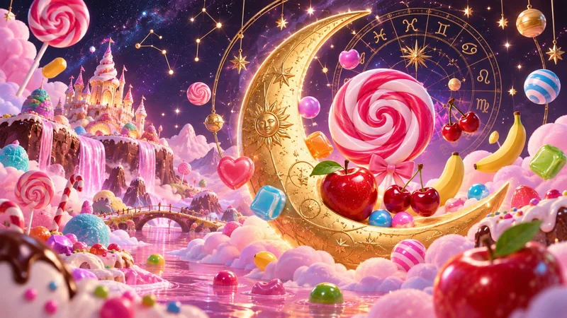 Sweet Bonanza reimagined with golden zodiac symbols and a mystical night sky